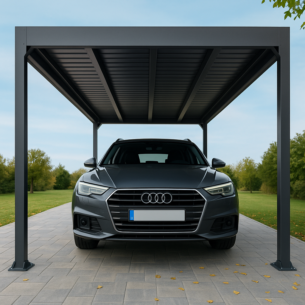 Carporty Carport aluminiowy z zadaszeniem — ochrona samochodu przed słońcem i śniegiem