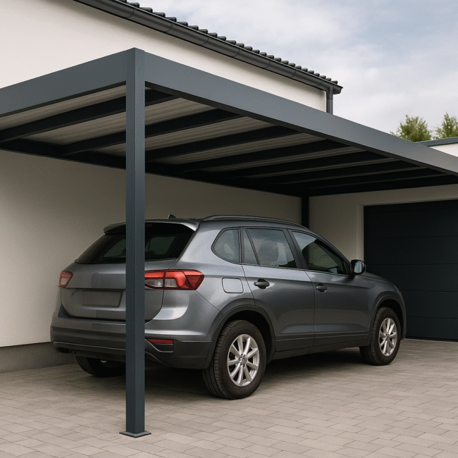 Carport aluminiowy z zadaszeniem — ochrona samochodu przed słońcem i śniegiem